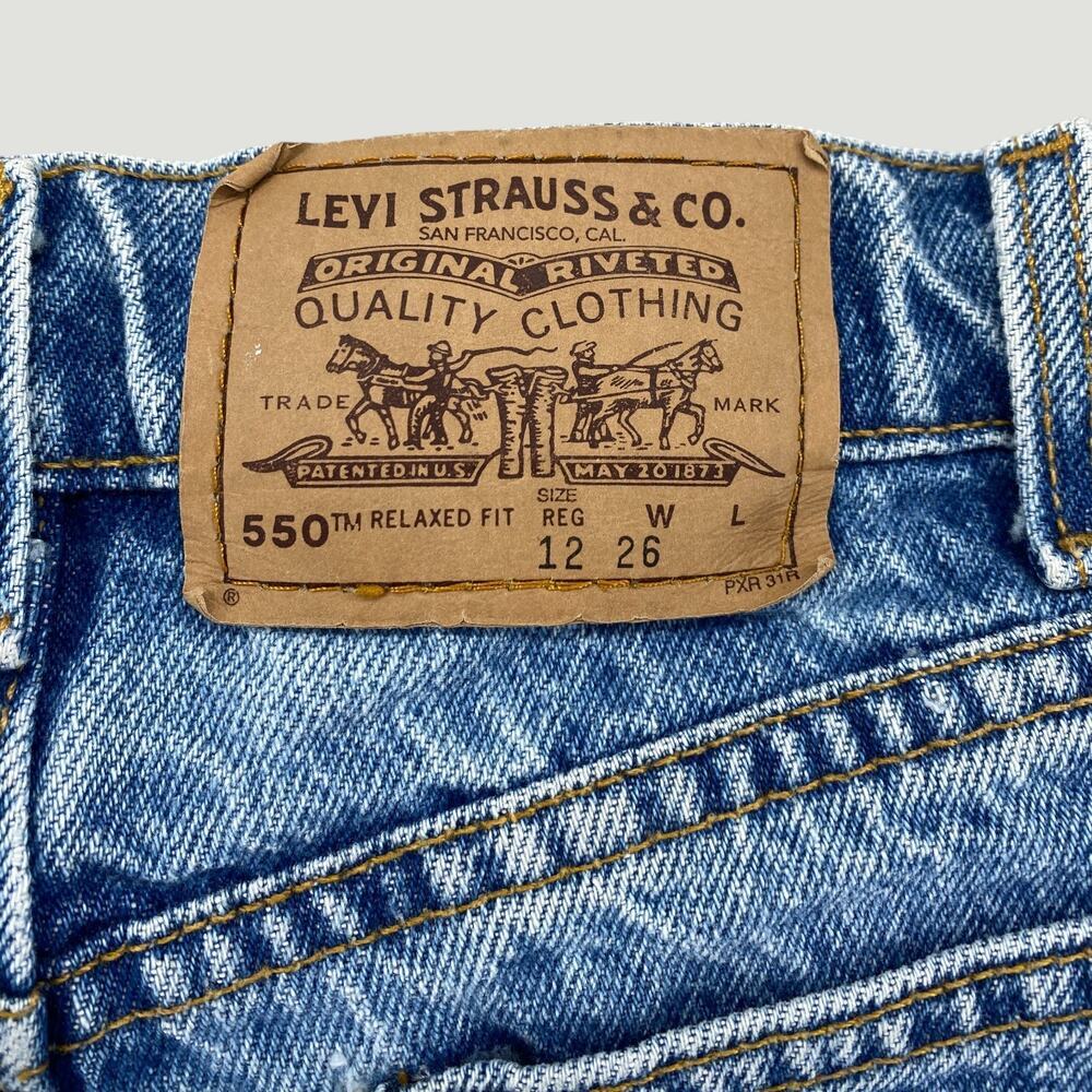 Levis 550 Youth 12 Relaxed Fit Jeans 25x26 Medium Wash Denim - Picture 7 of 10
